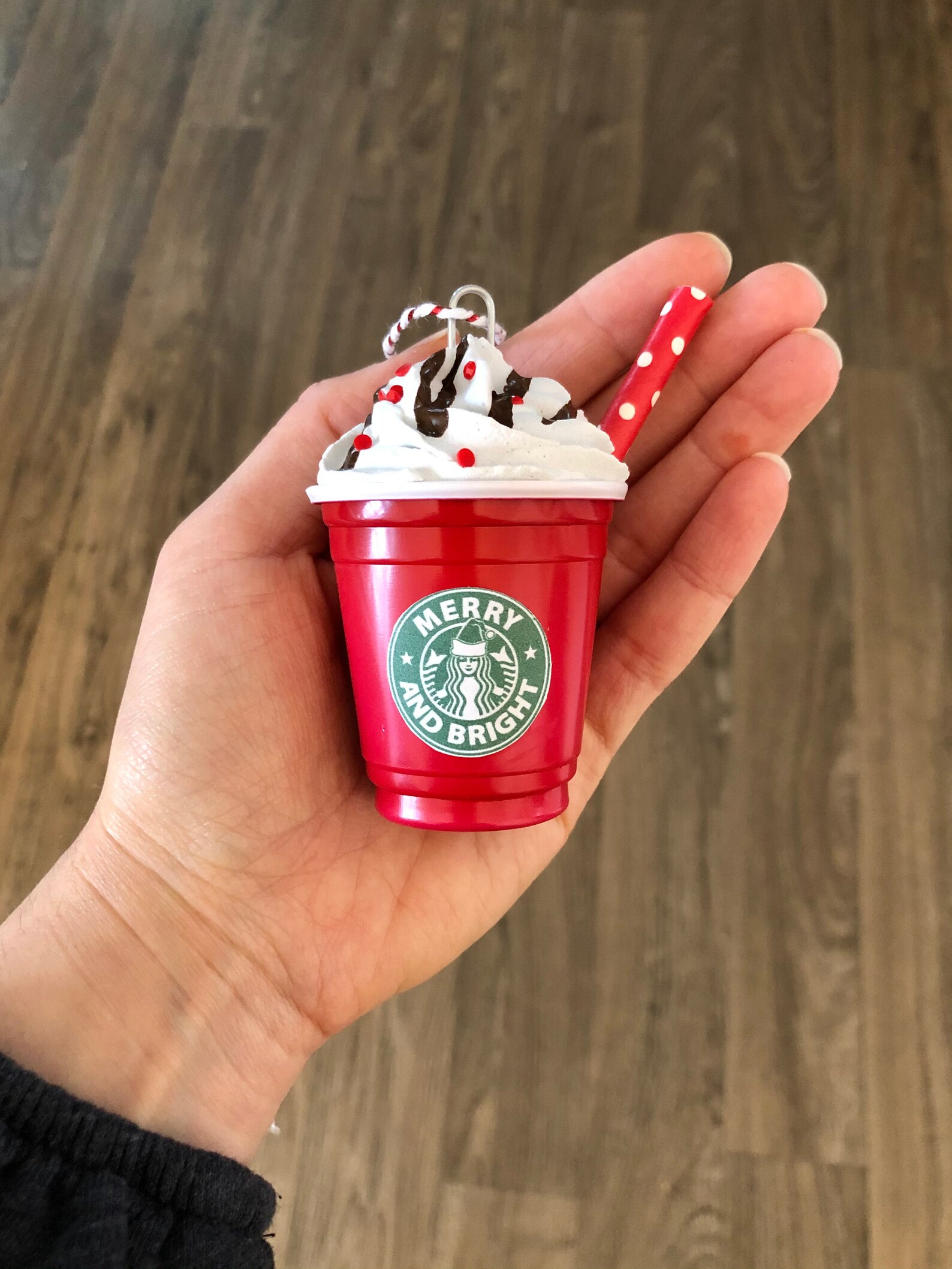 Faux whip mini coffee cup ornament Christmas cup of joe | Etsy