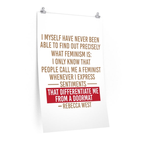 Feminism Doormat Rebecca West Quote Premium Matte Vertical Etsy