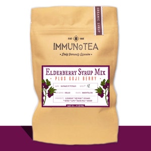 Organic Elderberry Syrup Kit | 24oz of Purple Gold + Goji Berry | Steeping Bag Included