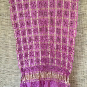 Bandhej Gaji Silk Pink Checks Dupatta, indian Wedding dupatta, Kutchi bandhej, Silk Long dupatta, Tie and Dye Dupatta, Gift for her