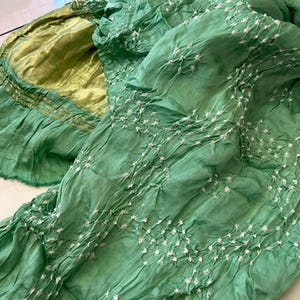 Handcrafted Pastel Pista GBandhani Dupatta, Wedding Dupatta, Rukhsati Dupatta, Modal Silk Dupatta, free ship in us