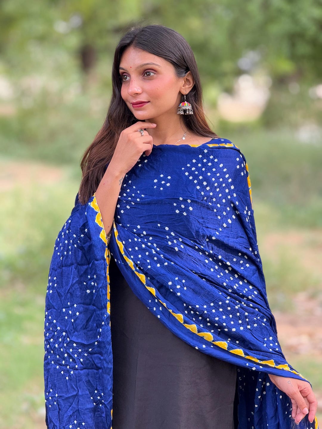 Blue Bandhani Dupatta