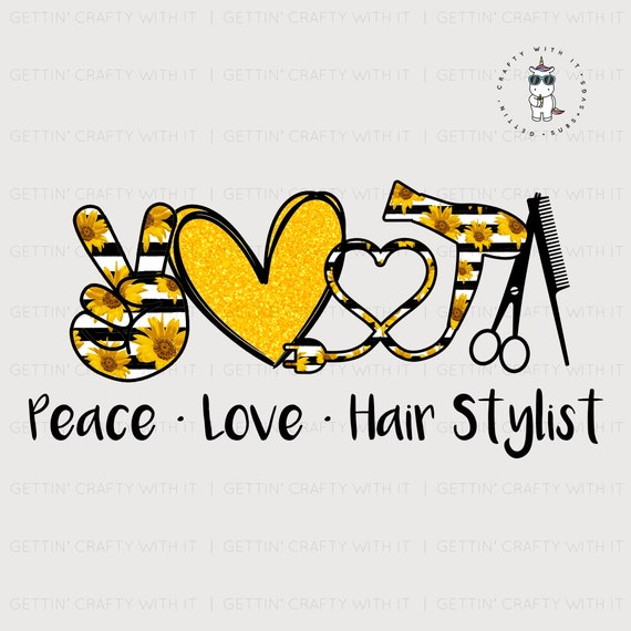 Ready to Press SUBLIMATION Transfer Peace Love Hair