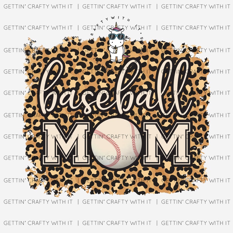 Leopard Baseball Mom PNG Digital Download