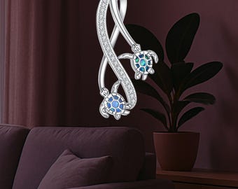 Schildpadketting Sterlingzilveren dierenhanger ketting zeeschildpad sieraden voor vrouwen 925