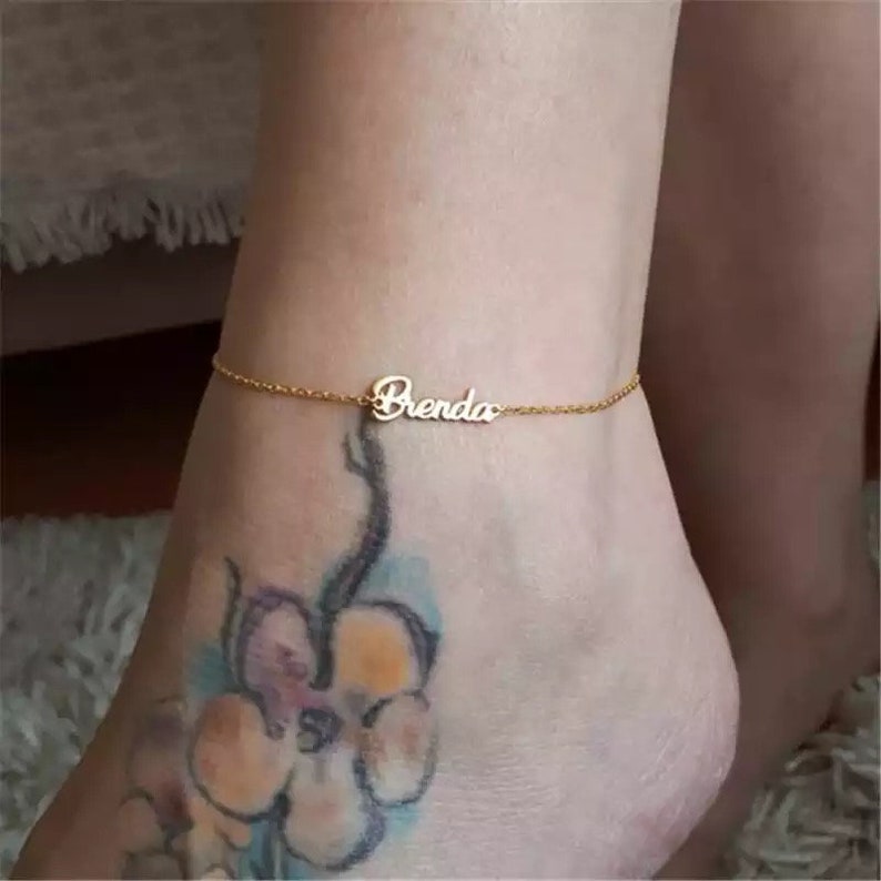 Personalized name anklet \u2022 Christmas gift \u2022 women gift \u2022 anklet with name \u2022 gift for women \u2022 name anklet \u2022 anniversary gift \u2022 trendy anklet