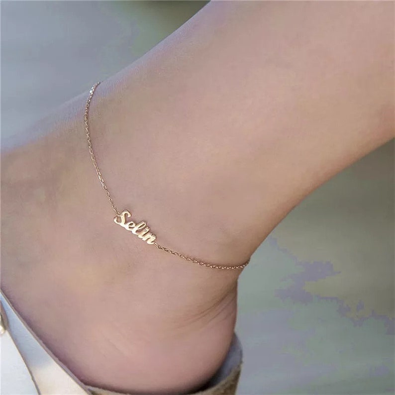 Personalized name anklet \u2022 Christmas gift \u2022 women gift \u2022 anklet with name \u2022 gift for women \u2022 name anklet \u2022 anniversary gift \u2022 trendy anklet