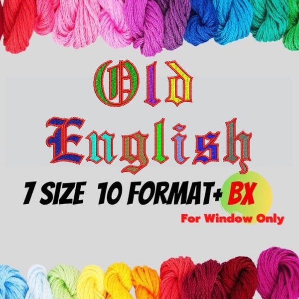 Old English 2 color(Fill+Satin) Embroidery Fonts Machine Embroidery Designs Monogram Alphabet Letters Digital Font Download Instant Download