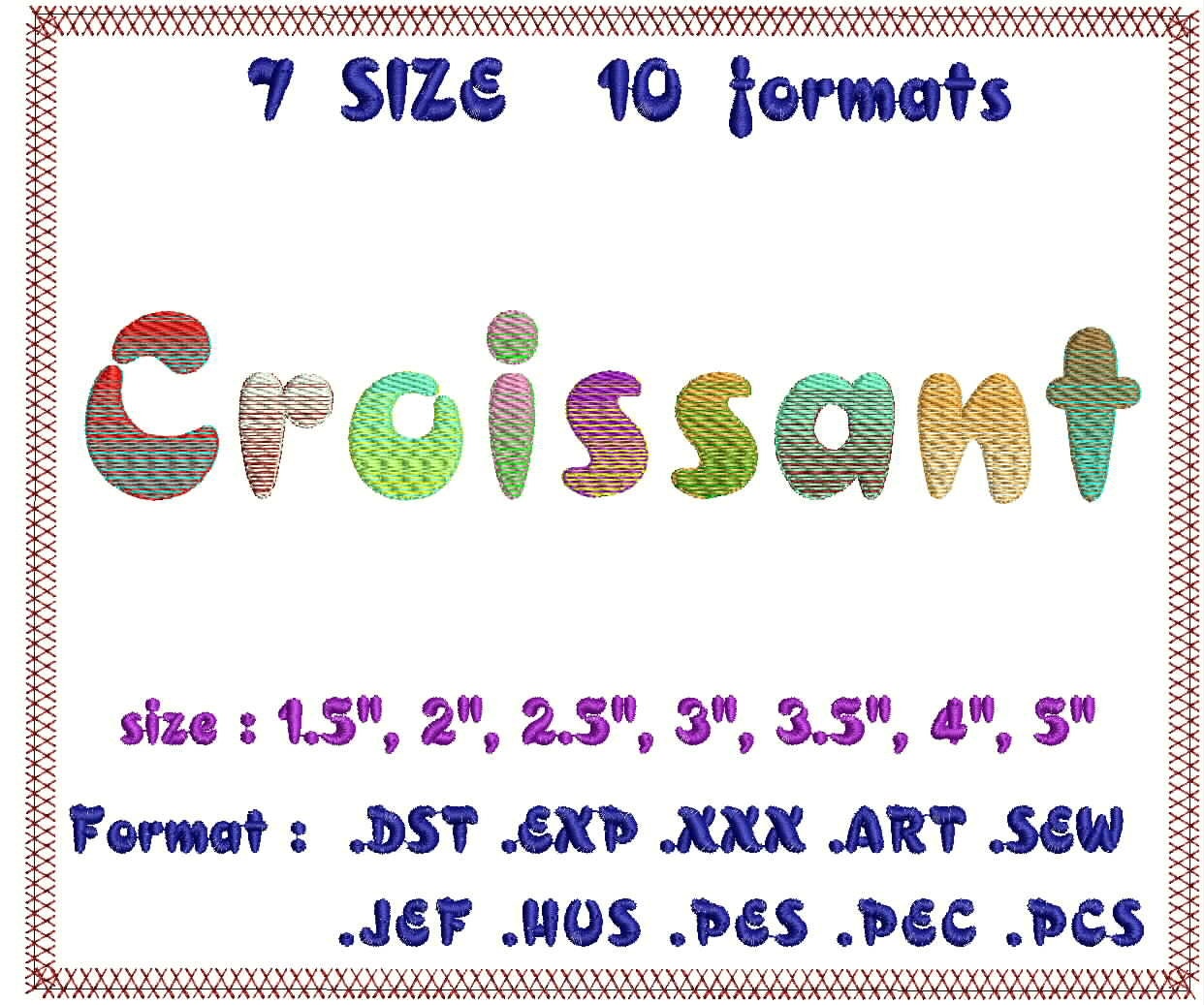 Croissant Blending Embroidery Fonts Machine Embroidery Designs Monogram Alphabet Letters Digital Font Download Instant Download