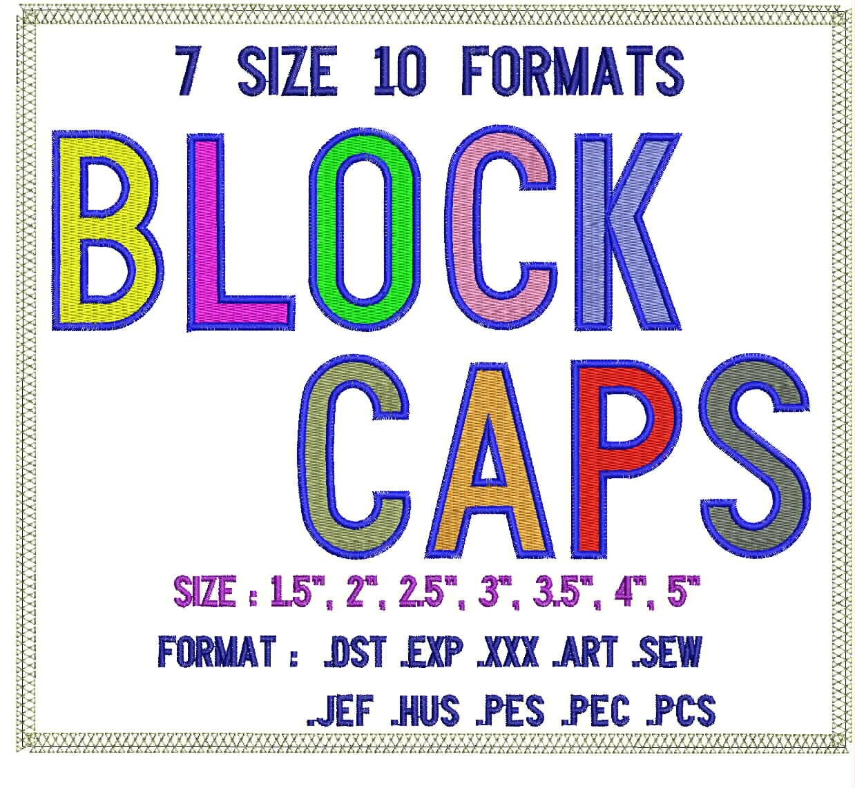 Fill+Satin Round Block 3 color Embroidery Fonts Machine Embroidery Designs Monogram Alphabet Letters Digital Font Download Instant Download