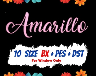 Amarillo embroidery fonts,PES,DST,BX file,Script font,Calligraphy font,embroidery designs,machine embroidery fonts,machine embroidery design