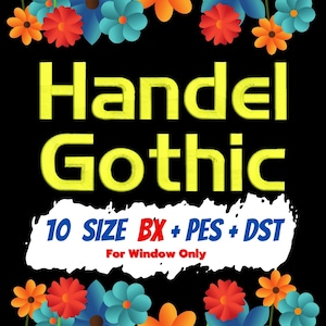 Handel Gothic embroidery fonts,PES,DST,BX font,embroidery designs,machine embroidery fonts,machine embroidery designs,Monogram Alphabet