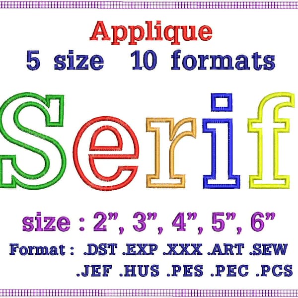 Serif Applique Font Embroidery Designs Machine Embroidery Designs Monogram Alphabet Letters Digital Font Download Instant Download