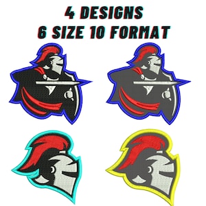 Knight medieval embroidery designs, Cartoon machine embroidery files,Mascot Logo digital embroidery D005