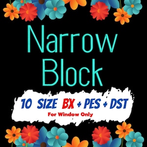 Narrow Block embroidery fonts,PES,DST,BX file,embroidery designs,machine embroidery fonts,machine embroidery designs,Monogram Alphabet