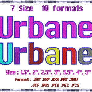 Urbane 2 color(Fill+Satin) Embroidery Fonts Machine Embroidery Designs Monogram Alphabet Letters Digital Font Download Instant Download