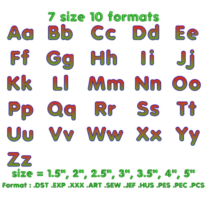 Fill+Satin Round Block 3 color Embroidery Fonts Machine Embroidery Designs Monogram Alphabet Letters Digital Font Download Instant Download