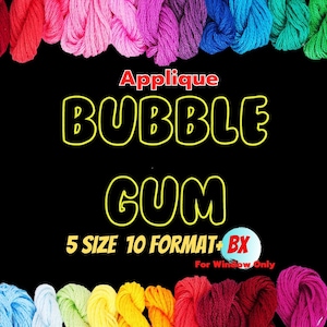 BubbleGum embroidery applique fonts and designs,embroidery machine appliques,BX fonts,Fancy fonts,Cartoon fonts,PES,Monogram Embroidery