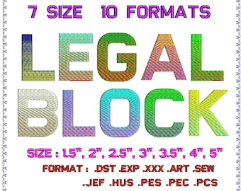Legal Block Blending Embroidery Fonts Machine Embroidery Designs Monogram Alphabet Letters Digital Font Download Instant Download