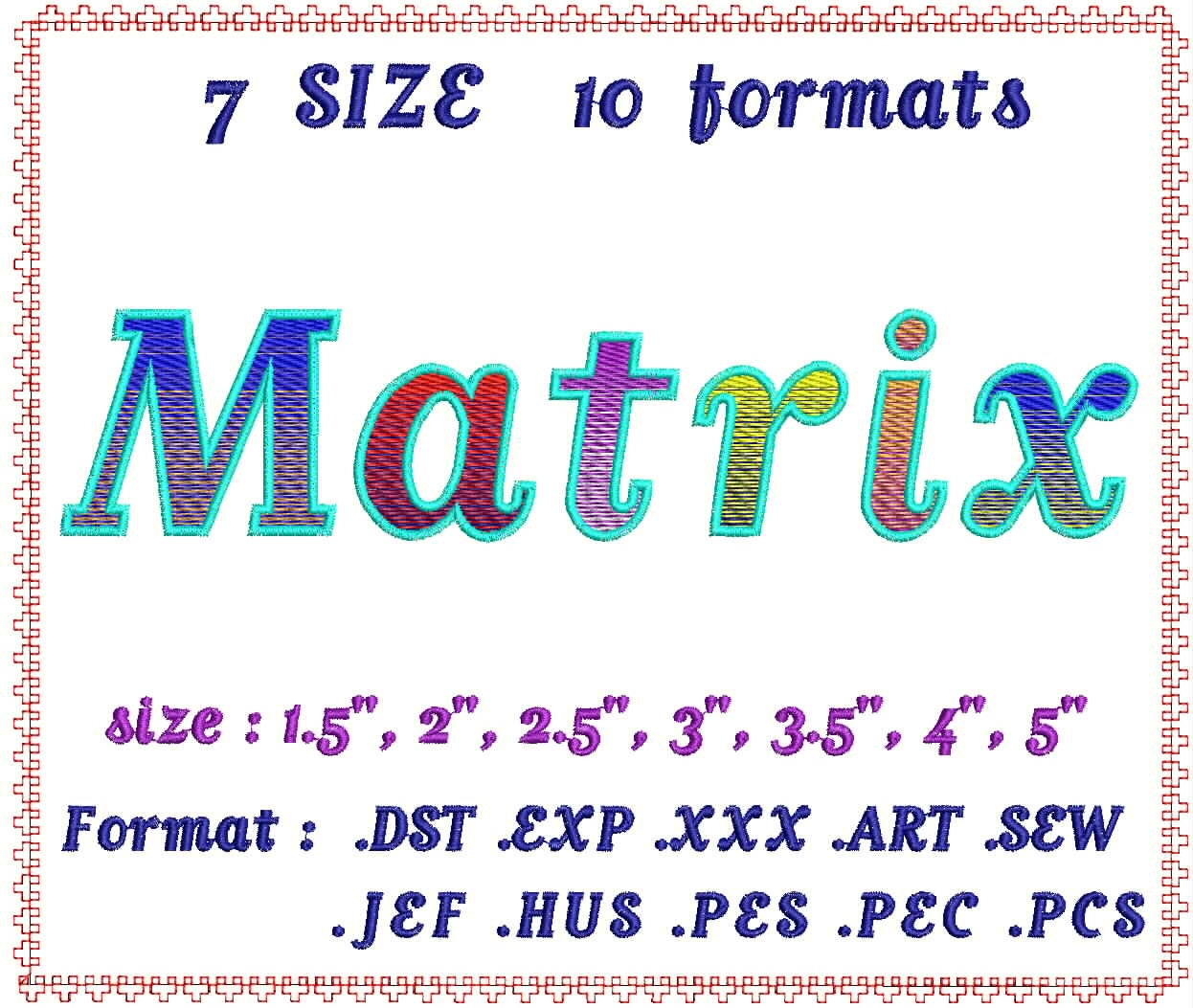 Matrix 3 Color(fill+satin) Embroidery Fonts Machine Embroidery Designs  Monogram Alphabet Letters Digital Font Download Instant Download - Etsy