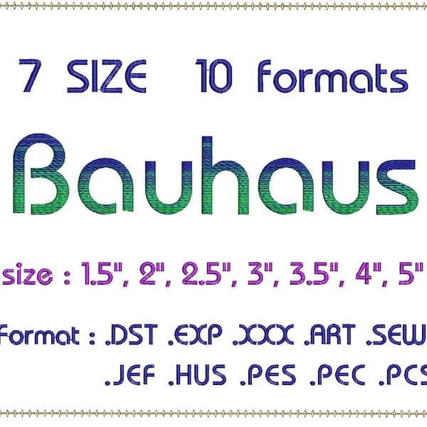 Bauhaus Blending Embroidery Fonts Machine Embroidery Designs Monogram Alphabet Letters Digital Font Download Instant Download