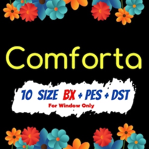 Comforta embroidery fonts,PES,DST,BX file,Basic font,Sans serif font,embroidery designs,machine embroidery fonts,machine embroidery designs