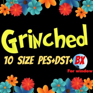 Grinched embroidery fonts,PES,DST,BX file,Fancy font,Cartoon font,embroidery designs,machine embroidery fonts,machine embroidery