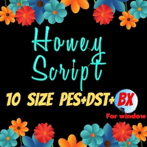 Honey Script embroidery fonts,PES,DST,BX file,Script font,Handwritten font,embroidery designs,machine embroidery fonts,machine embroidery