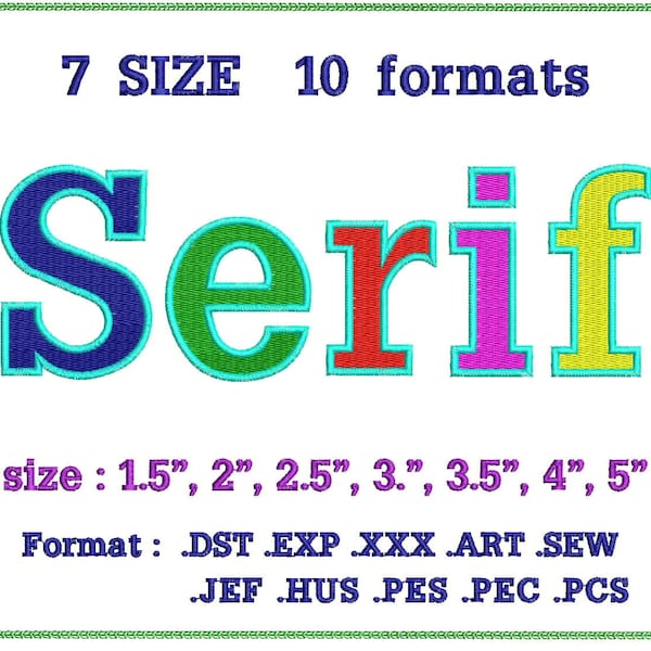 Serif 2 color(Fill+Satin) Embroidery Fonts Machine Embroidery Designs Monogram Alphabet Letters Digital Font Download Instant Download