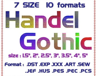 Handel Gothic Blending Embroidery Fonts Machine Embroidery Designs Monogram Alphabet Letters Digital Font Download Instant Download