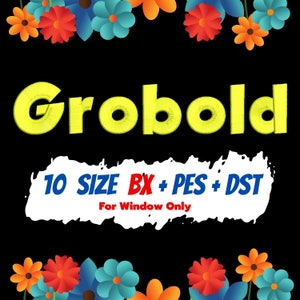 Grobold embroidery fonts,PES,DST,BX file,Fancy font,Cartoon font,embroidery designs,machine embroidery,machine embroidery designs