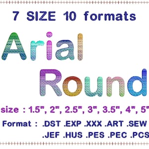Arial Round Blending Embroidery Fonts Machine Embroidery Designs Monogram Alphabet Letters Digital Font Download Instant Download