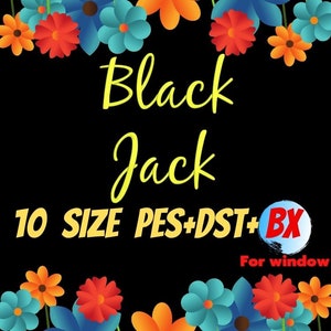 Fontes de bordado Black Jack, PES, DST, arquivo BX, fonte Script, várias fontes, designs de bordado, fontes de bordado à máquina, bordado à máquina