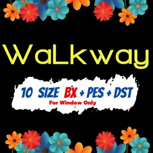 Walkway embroidery fonts,PES,DST,BX file,Basic font,Sans serif font,embroidery designs,machine embroidery fonts,machine embroidery designs