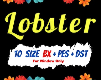 Lobster embroidery fonts,PES,DST,BX file,Script font,Various font,embroidery designs,machine embroidery,machine embroidery designs