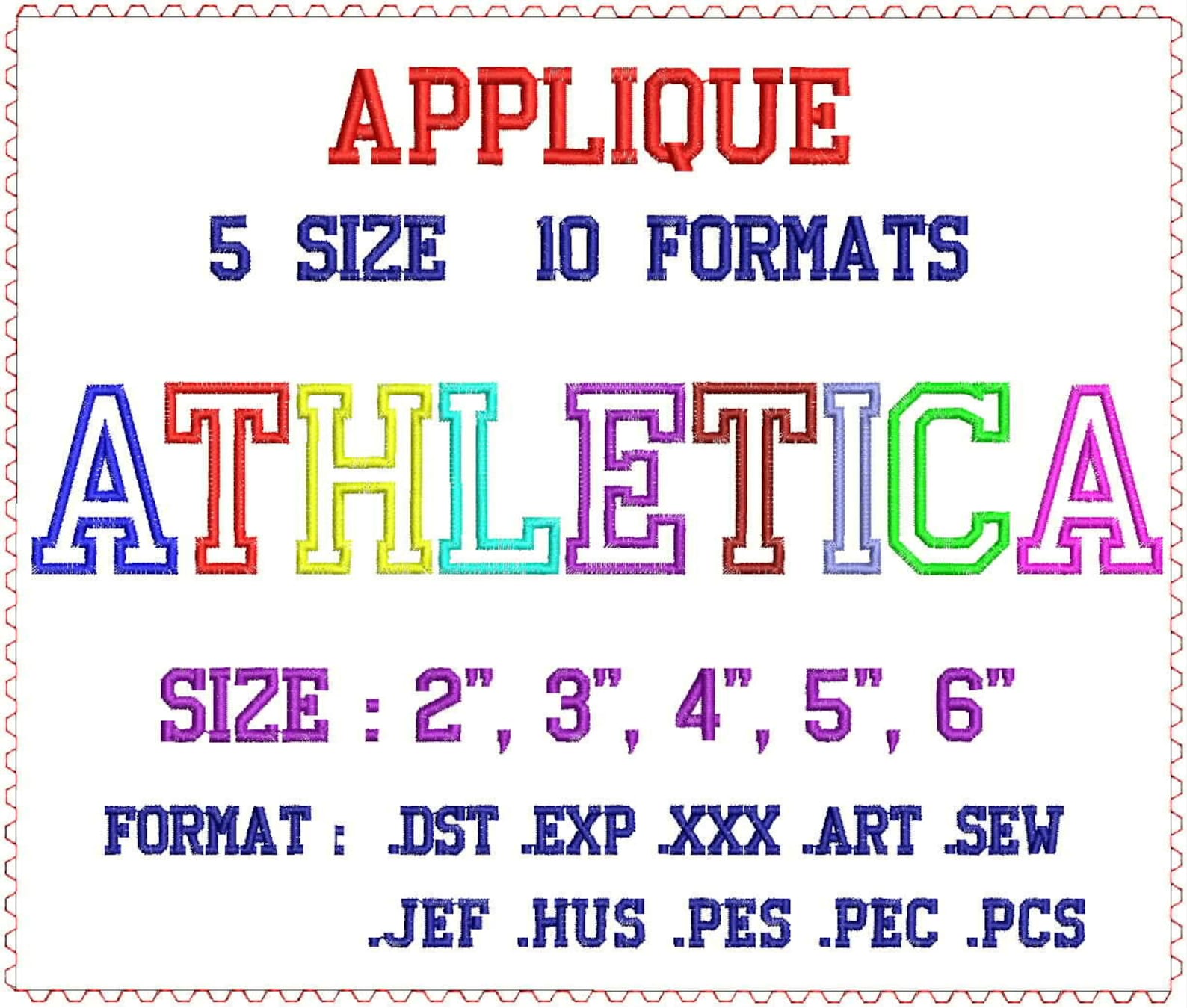 Athletica Applique Font Embroidery Designs Machine Embroidery Designs ...