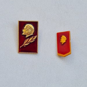 Lenin pin, soviet badges set, soviet memorabilia, russian history pin, soviet era, patriotic pin image 3
