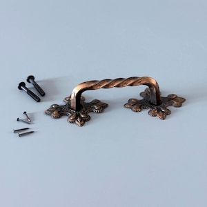 Tiradores para muebles pequeños de estilo vintage, tiradores metálicos para tocador, tiradores decorativos antiguos, tiradores vintage soviéticos.