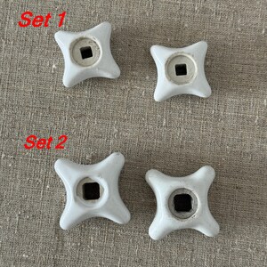 Vintage Ceramic Water Valve Handles: Shabby Chic Plumbing, USSR, Set of 3