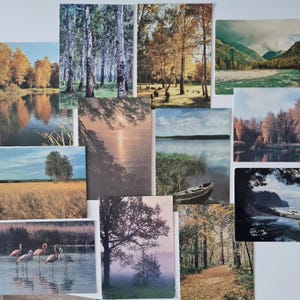 Ensemble de cartes postales vintage soviétiques, inspiration de la nature, paysages, photo de la nature