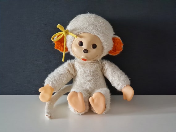Vintage Stuffed Monkey Toy: Rubber Face, DDR Era - Etsy
