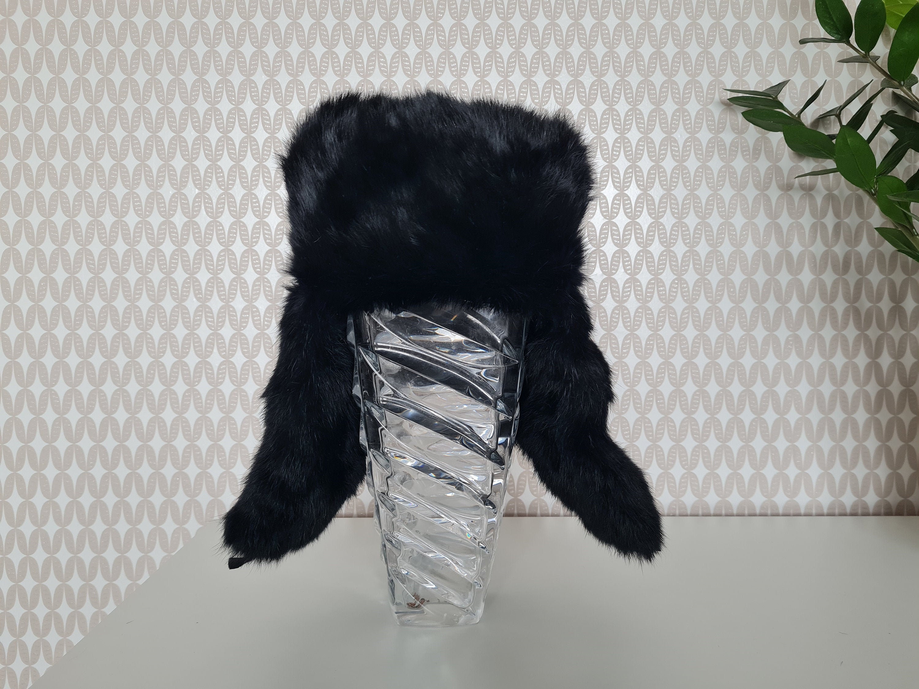 Ushanka hat, made from faux rabbit fur. Photo from our catalog, shot by  @luisperezdop