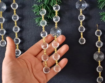Vintage glass chandelier decor, Glass pendant for a chandelier, Christmas decorations