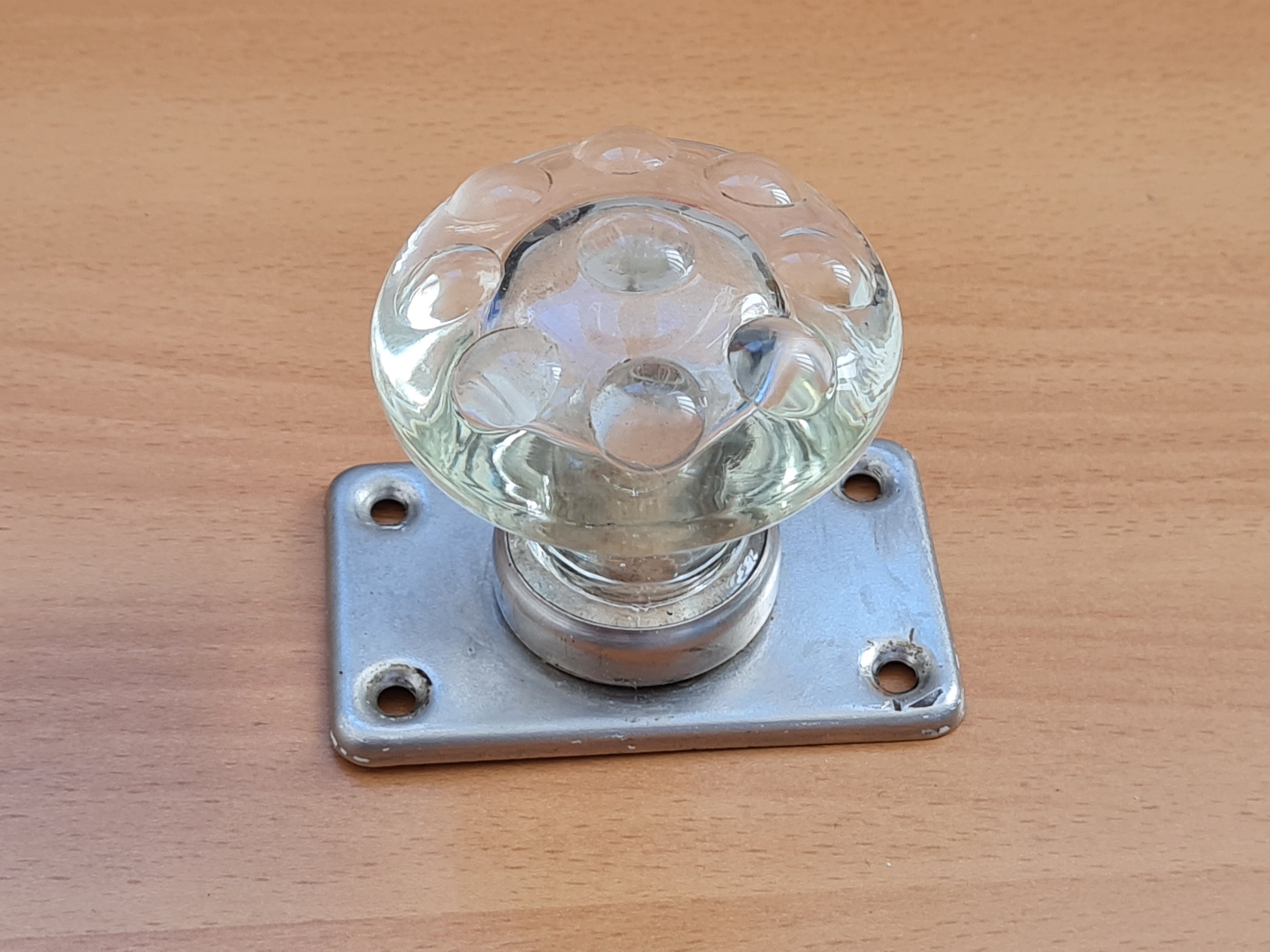 Soviet vintage glass door handle USSR clear glass door knob