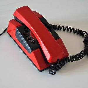 Vintage rotary phone, Dial desk telephone, office decor, Made in Poland, TELKOM
