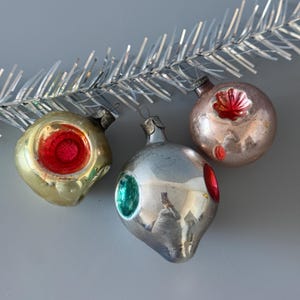 Soviet Glass Ornaments, Vintage Christmas Ornaments, Tree Ornaments, New Year Decoration, Retro Xmas Ornaments