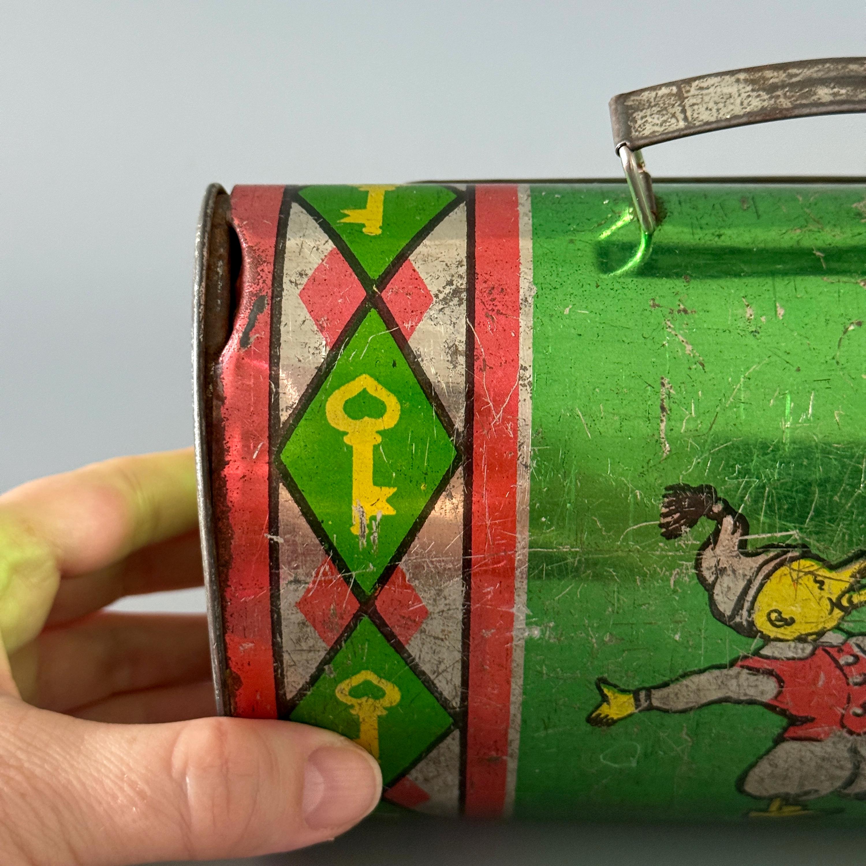 Soviet Children's Metal Suitcase, USSR Kids Tin Bag, Vintage Tin