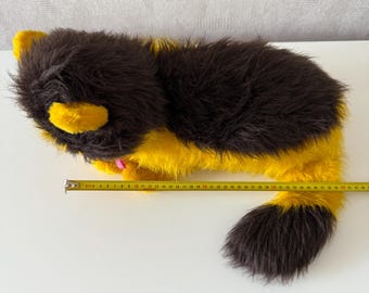 海外ヴィンテージ 猫 ぬいぐるみ アンティークVintage Cat Plush Vintage Soviet Plush Cat, 1980s USSR Stuffed Toy, Retro Yellow