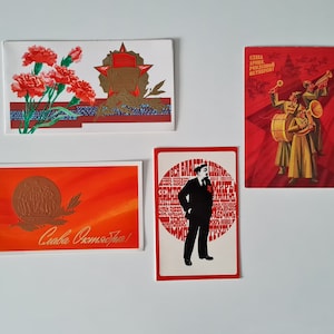 Cartes postales patriotiques vintage soviétiques, cartes de la révolution d'octobre, ère communiste soviétique de l'URSS