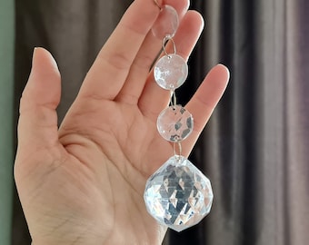 10 Vintage Chandelier Pendants: Czechoslovakian Glass Droplets